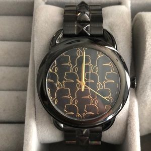 Karl Lagerfeld black and gold spiked watch
